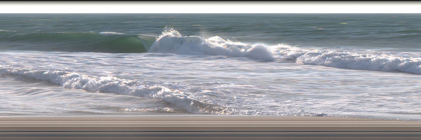 Jay Mark Johnson, VENICE BEACH WAVES #7, 2006 Venice Beach CA
archival pigment on paper, mounted on aluminum, 40 x 120 in. (101.6 x 304.8 cm)