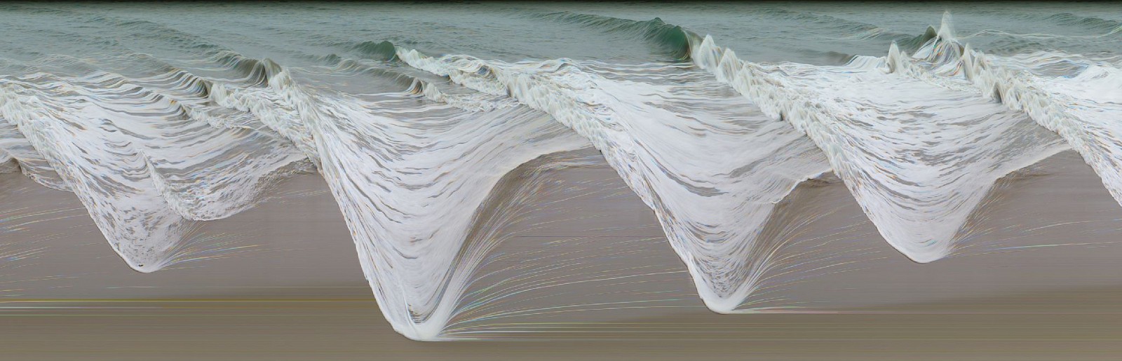 Jay Mark Johnson, VENICE BEACH WAVES 9, 2011 Venice Beach CA
archival pigment on paper, mounted on aluminum, 40 x 124 in. (101.6 x 315 cm)