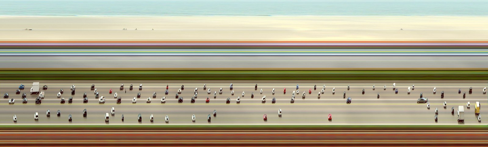 Jay Mark Johnson, PACIFIC COAST HIGHWAY 6, 2007 CA
archival pigment on paper, mounted on aluminum, 40 x 132 in. (101.6 x 335.3 cm)