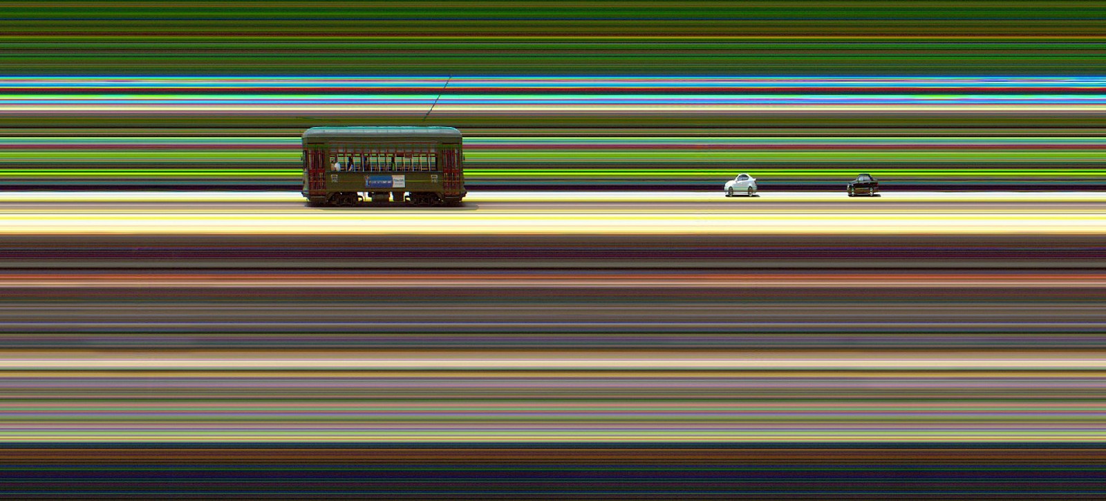 Jay Mark Johnson, UPTOWN TRAFFIC 16, 2010 New Orleans LA
archival pigment on paper, mounted on aluminum, 40 x 132 in. (101.6 x 335.3 cm)
